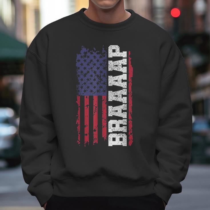 Braap American Flag Usa Patriotic Motocross Men Sweatshirt