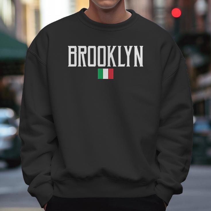 Brooklyn Italian Flag Vintage White Men Sweatshirt