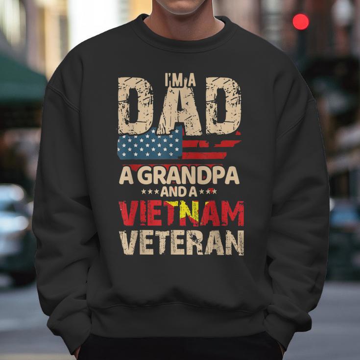 Mens Dad Grandpa Husband Us Flag Vietnam Veteran Father Day Men Sweatshirt