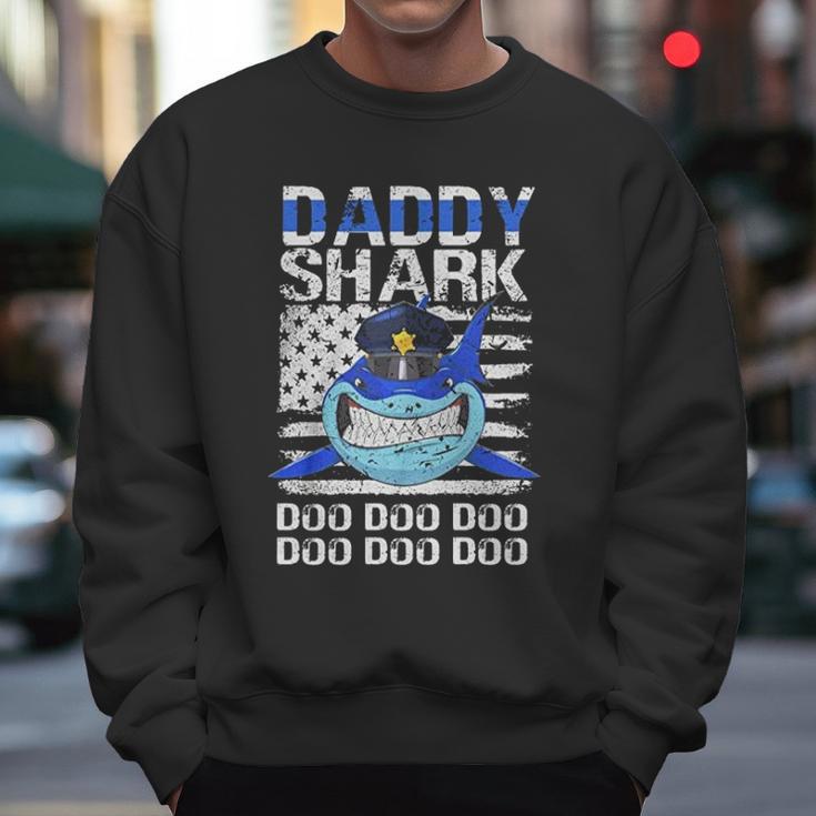 Daddy Shark Doo Doo American Flag Retro Men Sweatshirt