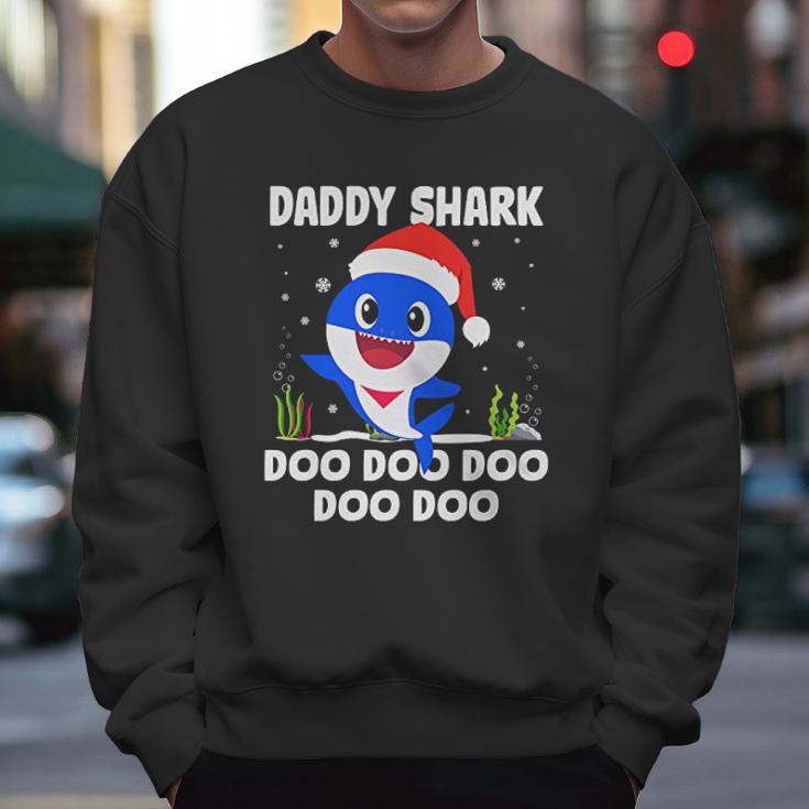 Men Daddy Shark With Santa Claus Hat Family Pajama Men Sweatshirt