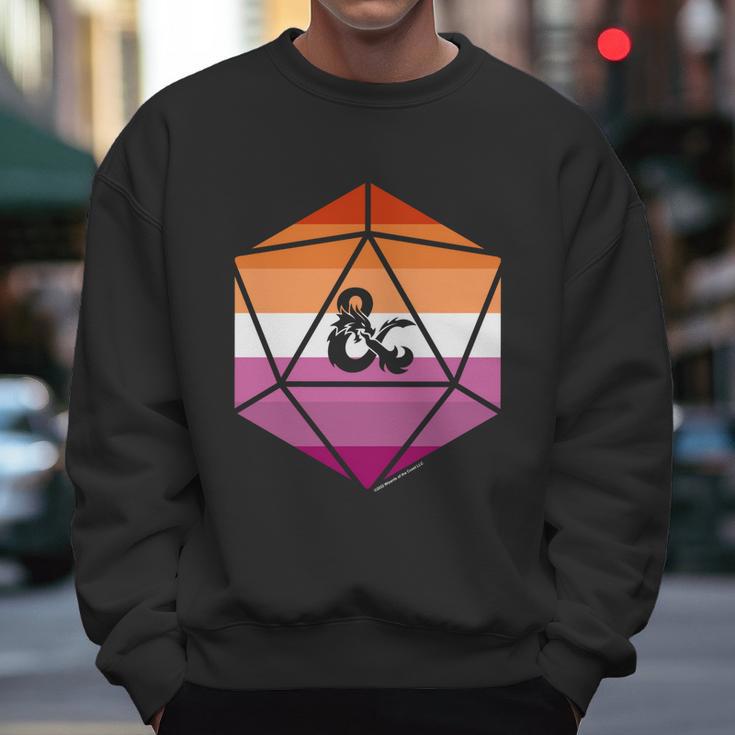 Dungeons And Dragons Lesbian Pride Flag Dice Logo Gift Graphic Design Printed Casual Daily Basic Men Sweatshirt