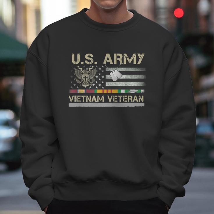 Funny Us Army Vietnam Veteran Usa Flag A Great Gift For Veteran Vietnam Army Men Sweatshirt