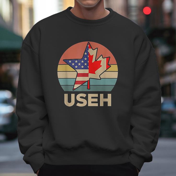 Funny Useh America Canada Flag American Canadian Men Sweatshirt