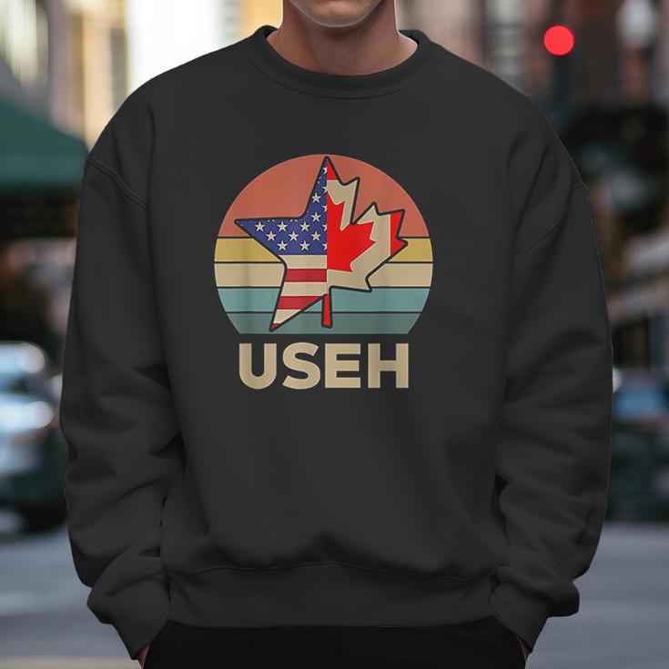 Funny Useh America Canada Flag American Men Sweatshirt