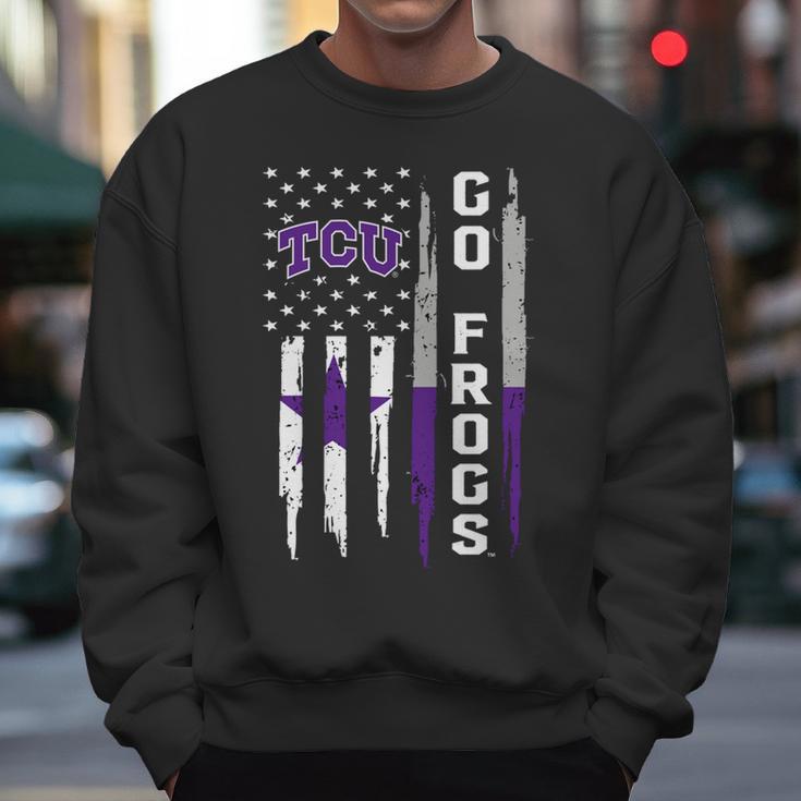 Go Tcu Horned Frogs American Flag Men Sweatshirt