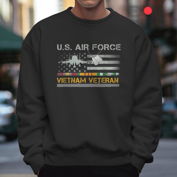 Great Gift Us Air Force Vietnam Veteran Usaf Veteran Usa Flag Gift Graphic Design Printed Casual Daily Basic Men Sweatshirt