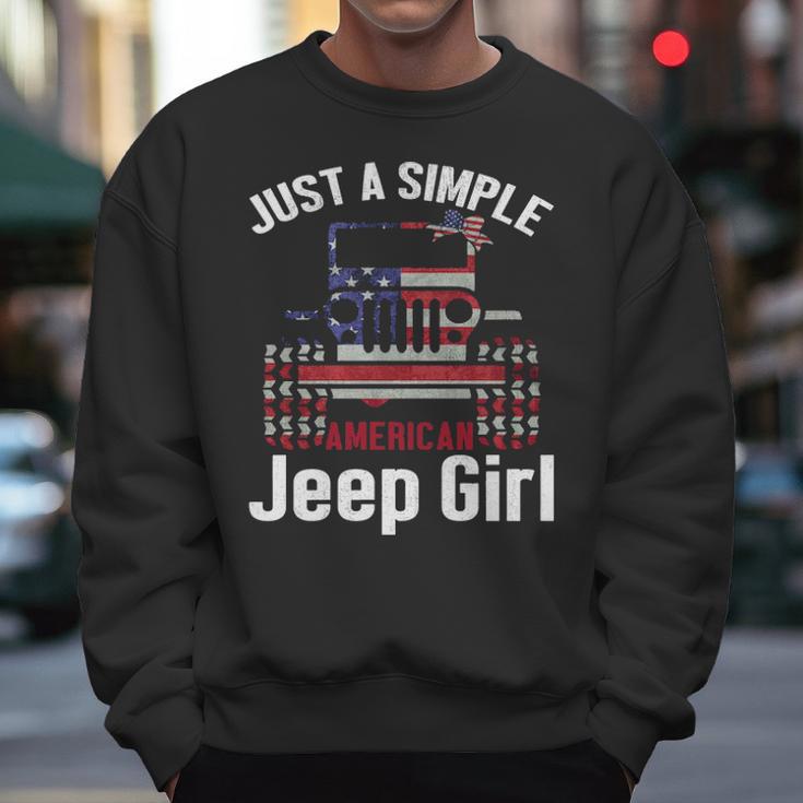 Just A Simple Jeep Girl American Flag 4Th Of JulyMen Sweatshirt