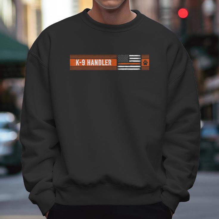 K9 Handler Search & Rescue Thin Orange Line Flag K9 Unit Graphic Design Printed Casual Daily Basic Men Sweatshirt