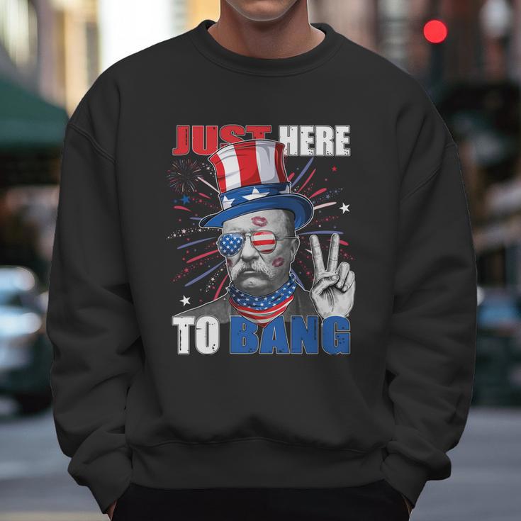 Theodore Roosevelt 4Th Of July Just Here To Bang American Flag Men Sweatshirt