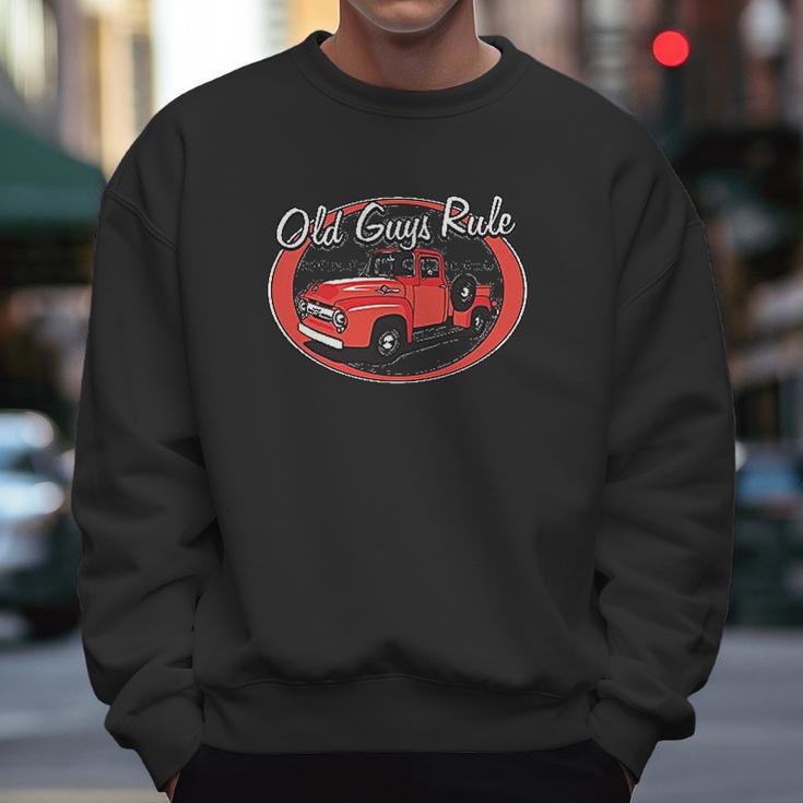 Old Guys RuleShirt For Men | Red Truck | Charcoal Men Sweatshirt