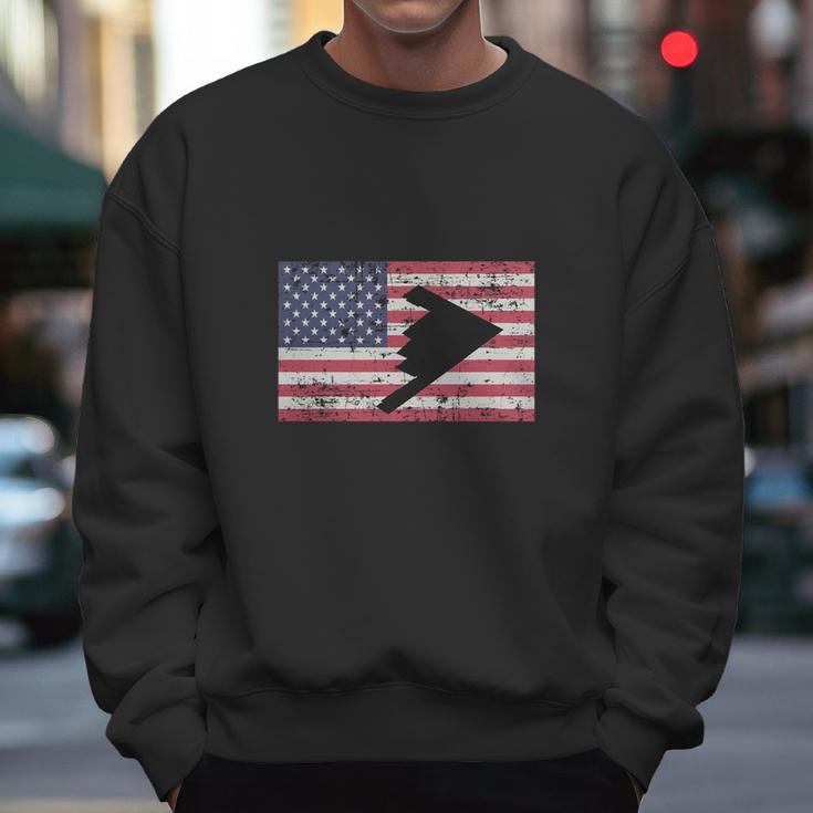 Patriotic B2 Stealth Bomber American Flag T-Shirt Men Sweatshirt