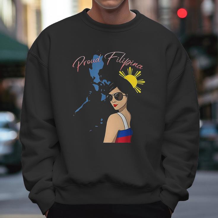 Philippines Pinay Filipina Pride Proud Flag Woman Girl Sun Men Sweatshirt