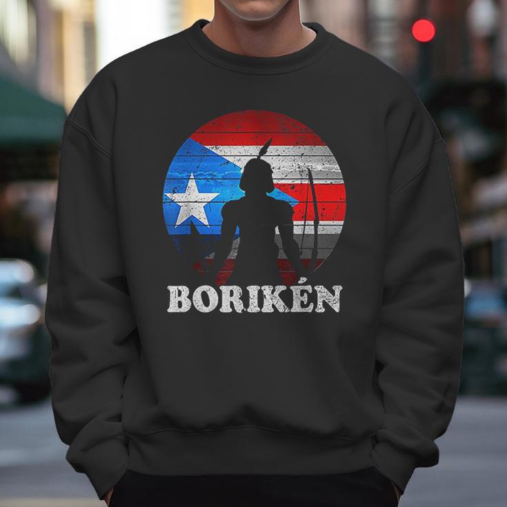 Puerto Rican Flag Taino Sun Boriken Borinquen Borikua Taino Men Sweatshirt