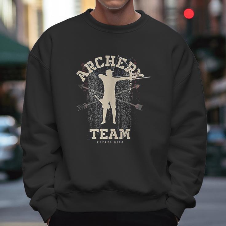 Puerto Rico Archery Team Sports Puerto Rican Flag Men Sweatshirt