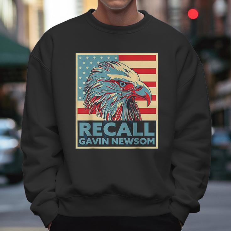 Recall Gavin Newsom 4Th Of July Us American Flag Eagle Men Sweatshirt