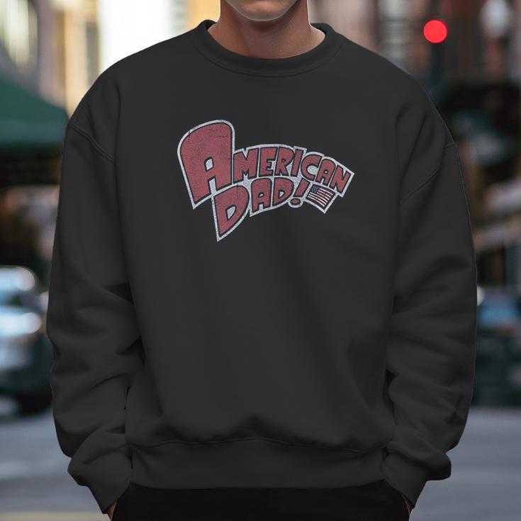 Ripple Junction American Dad Adult Unisex Big And Tall Vintage Logo Light Weight Men Sweatshirt