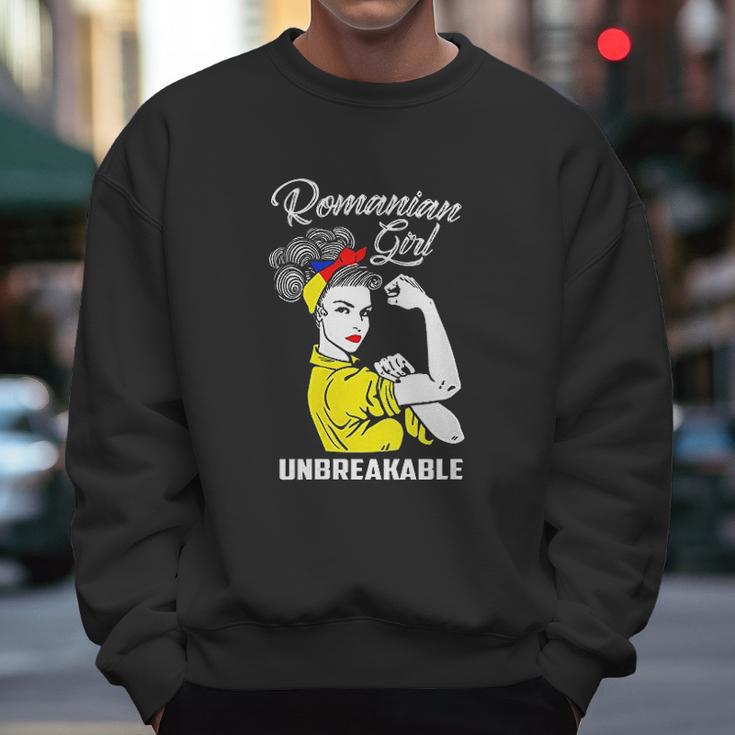 Romanian Girl Unbreakable Heritage Romania Flag Gift Men Sweatshirt