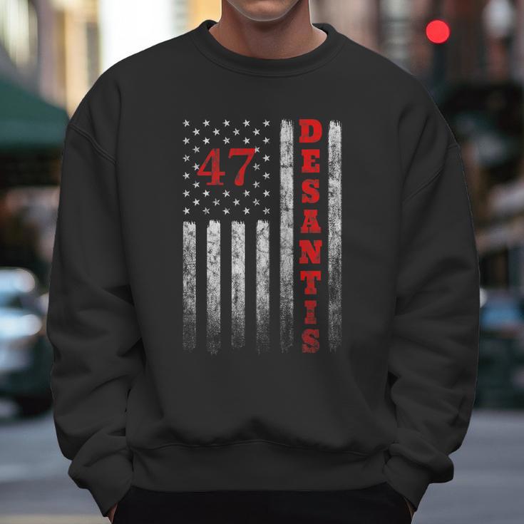 Ron Desantis 2024 American Flag Vintage Faded Distressed Men Sweatshirt