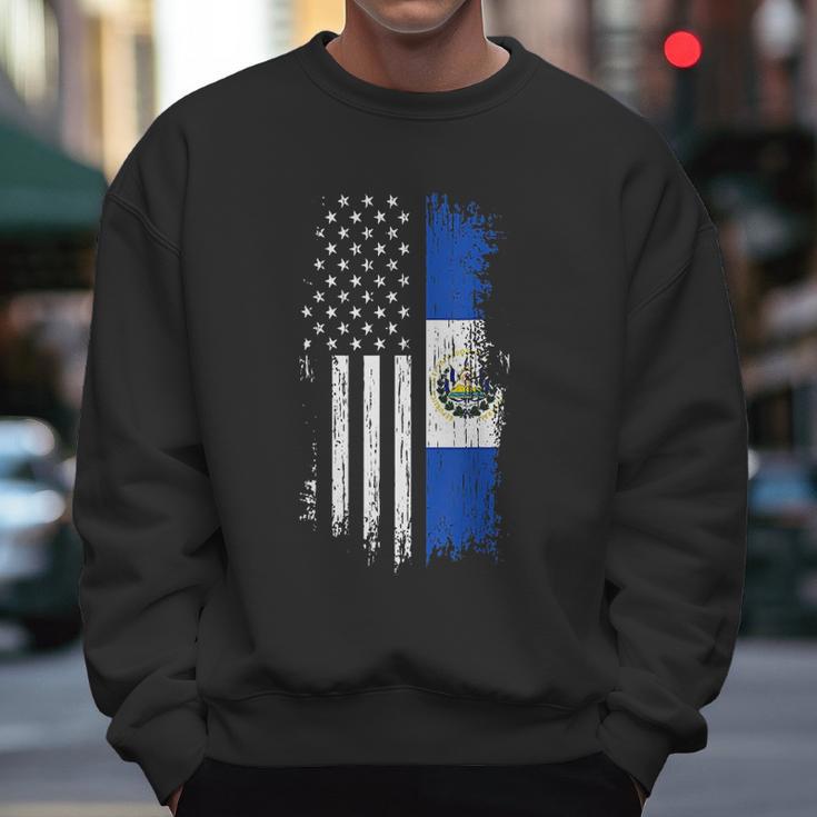 Salvadoran America Flag El Salvador Usa Men Sweatshirt