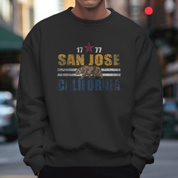 San Jose California Flag Vintage Fade Men Sweatshirt