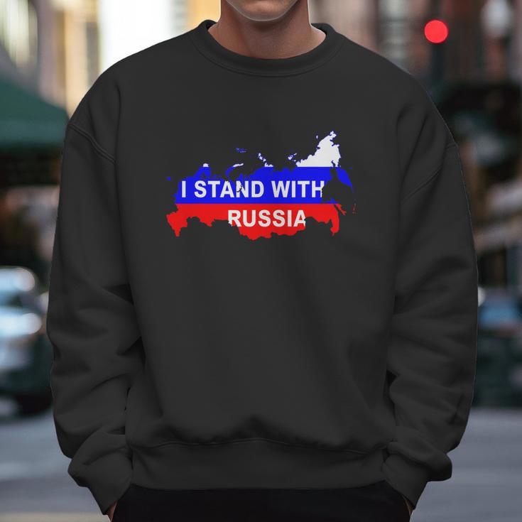 I Stand With Russia Support Russia Russian Flag Men Sweatshirt