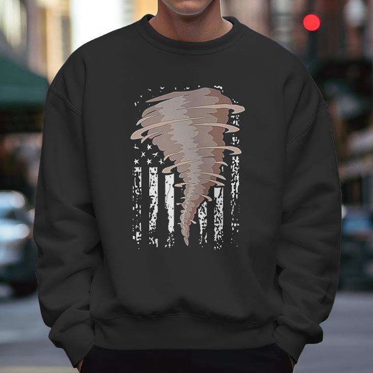 Storm Hunter American Flag Storm Chaser Tornado Gift Men Sweatshirt