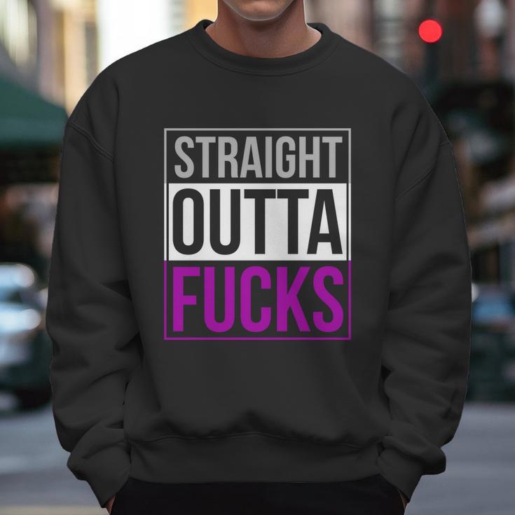 Straight Outta Fucks Pride Asexuality Asexual Flag Lgbt Gift Graphic Design Printed Casual Daily Basic Men Sweatshirt