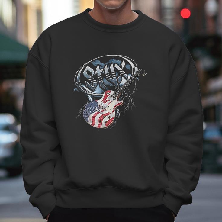 Styx Tall American Flag Guitar Men Sweatshirt