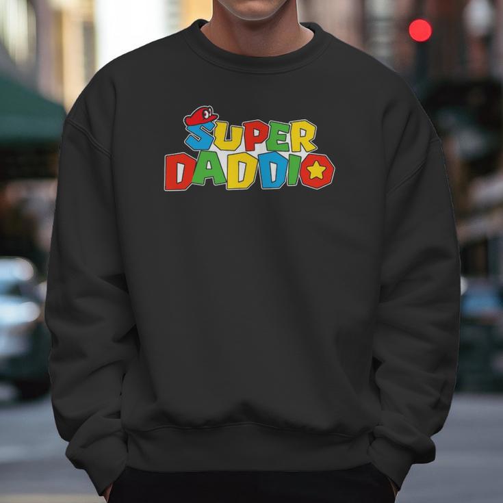 Super-Daddio Funny Dad Daddy Father Video Game Lovers Men Sweatshirt