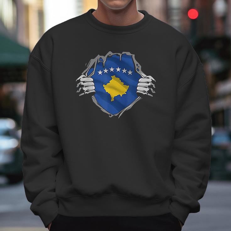 Super Kosovar Heritage Kosovo Roots Flag Gift Men Sweatshirt