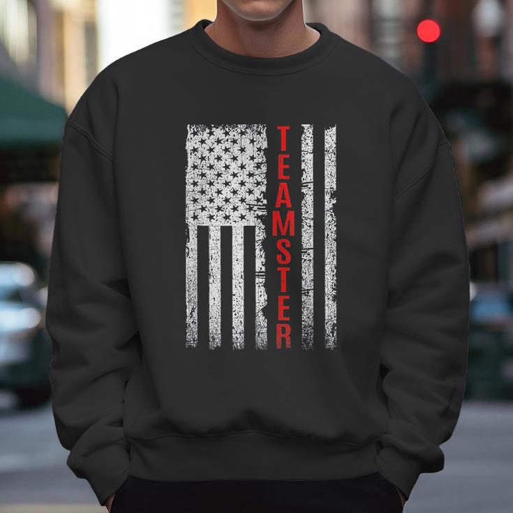 Teamster Proud American Flag Men Sweatshirt