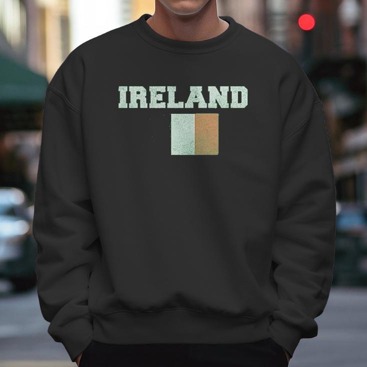 Trunk Candy Distressed St Patricks Day Ireland Flag Men Sweatshirt