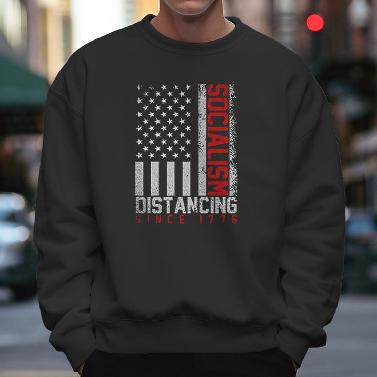 Usa Flag Socialism Distancing Since 1776 Men Sweatshirt