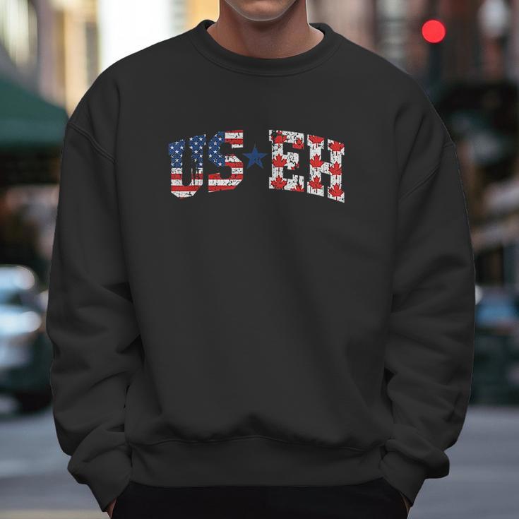 Useh America Canada Flag Funny Simple American Canadian Men Sweatshirt