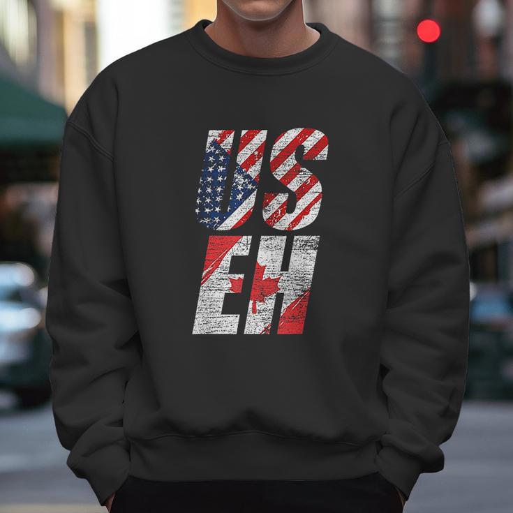 Useh Canadian Flag American Usa 4Th Of July Canada Men Sweatshirt