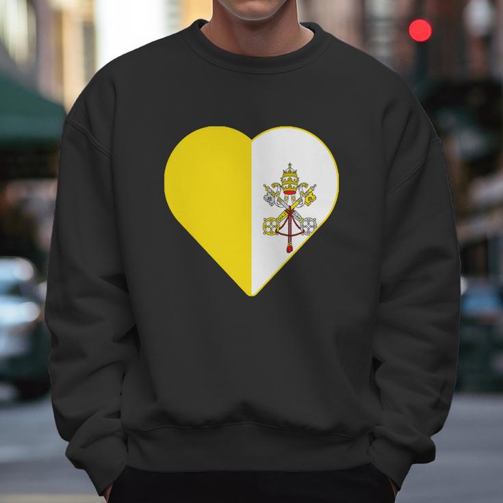 Vatican City Flag Heart Men Sweatshirt