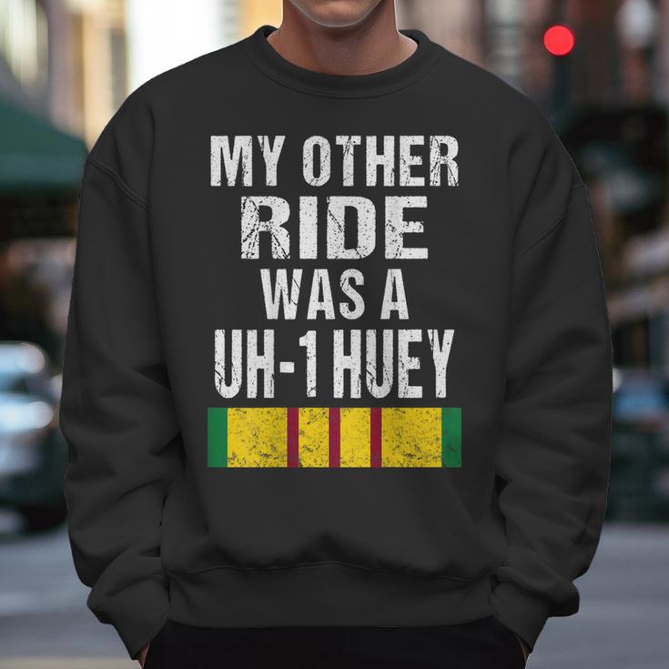 Vietnam Veteran Biker Uh-1 Huey Helicopter Men Sweatshirt