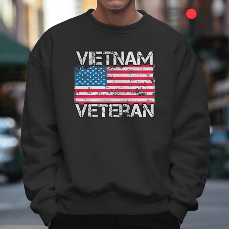 Vietnam Veteran Vintage Us Flag Military Vet Gift Men Sweatshirt