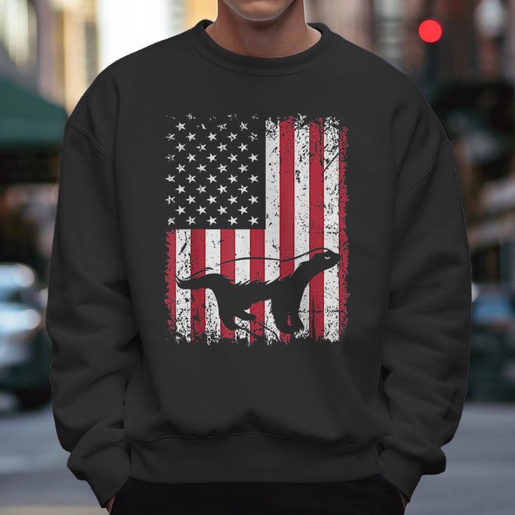 Vintage Honey Badger American Flag Animals Lover Men Sweatshirt