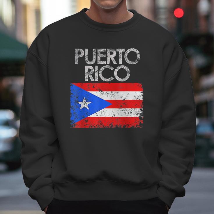 Vintage Puerto Rico Puerto Rican Flag Pride Gift Men Sweatshirt