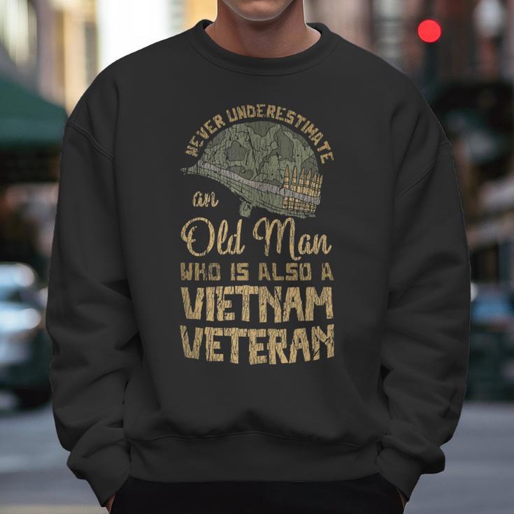 Vintage Veteran Grandpa Proud Army Vietnam Veteran Old Man Men Sweatshirt