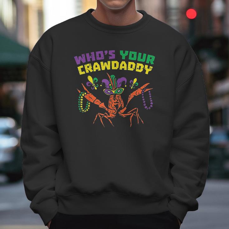 Whos Your Crawdaddy Crawfish Jester Beads Funny Mardi Gras Men Sweatshirt