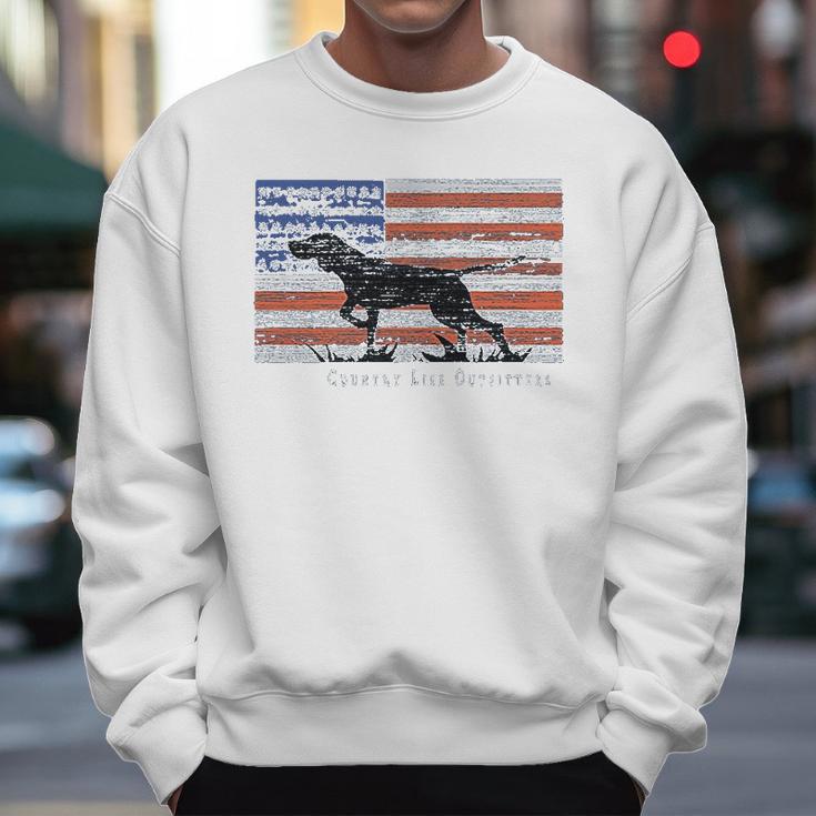 Country Life Outfitters Pointer Dog Americaan Flag Men Sweatshirt