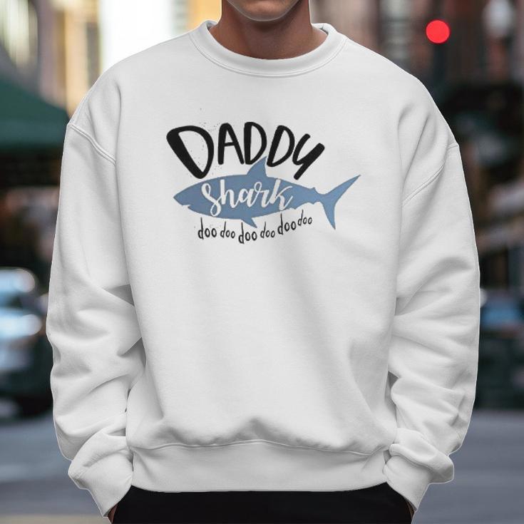 Daddy Shark Art Dad Birthday Gifts Men Sweatshirt