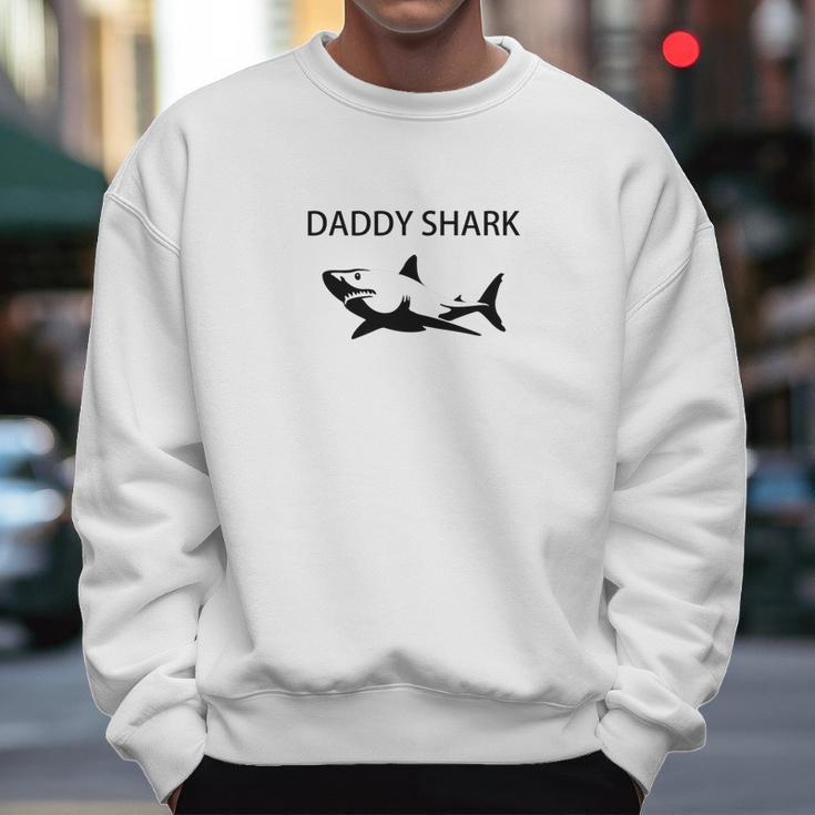 Mens Daddy Shark Funny Fathers And Grandpa Men Sweatshirt