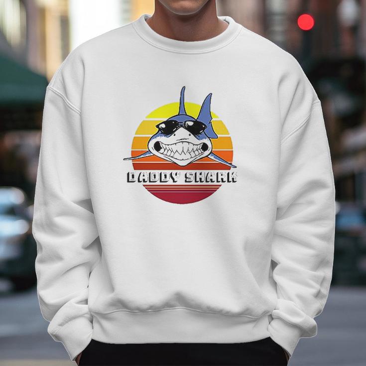 Daddy Shark On Vintage Sunset Men Sweatshirt