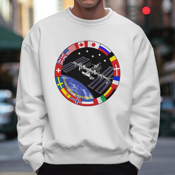 International Space Station T-Shirt Nasa Iss Flag Logo Men Sweatshirt