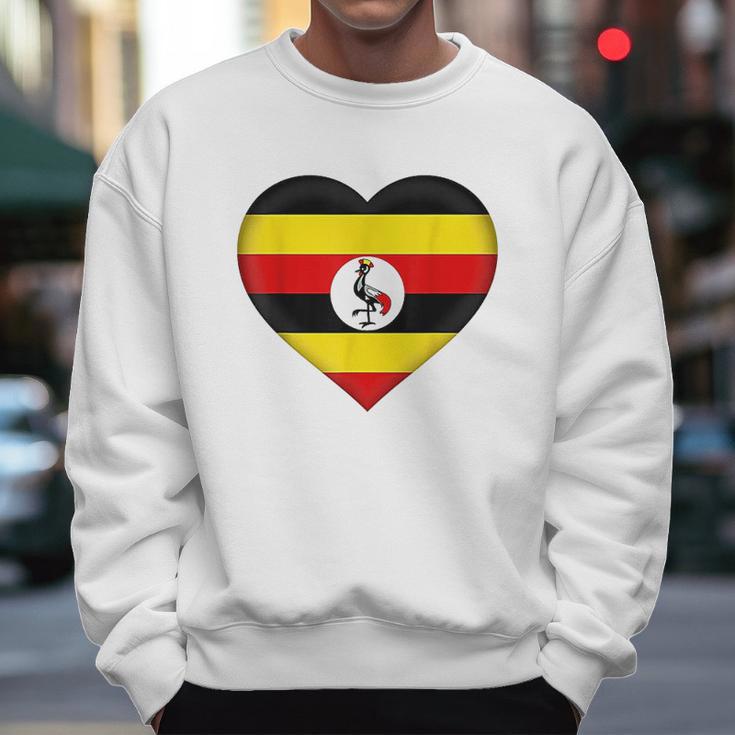 I Love Uganda Ugandan Flag Heart Men Sweatshirt