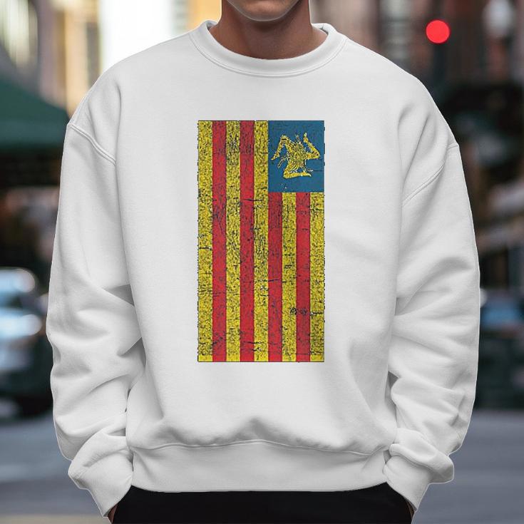 Sicilian Pride Sicilia Sicilian Flag Trinacria Faded Men Sweatshirt